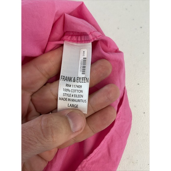Frank & Eileen "Eileen" Bubblegum Pink Lightweight Sz LG lightweight preppy - Picture 5 of 9